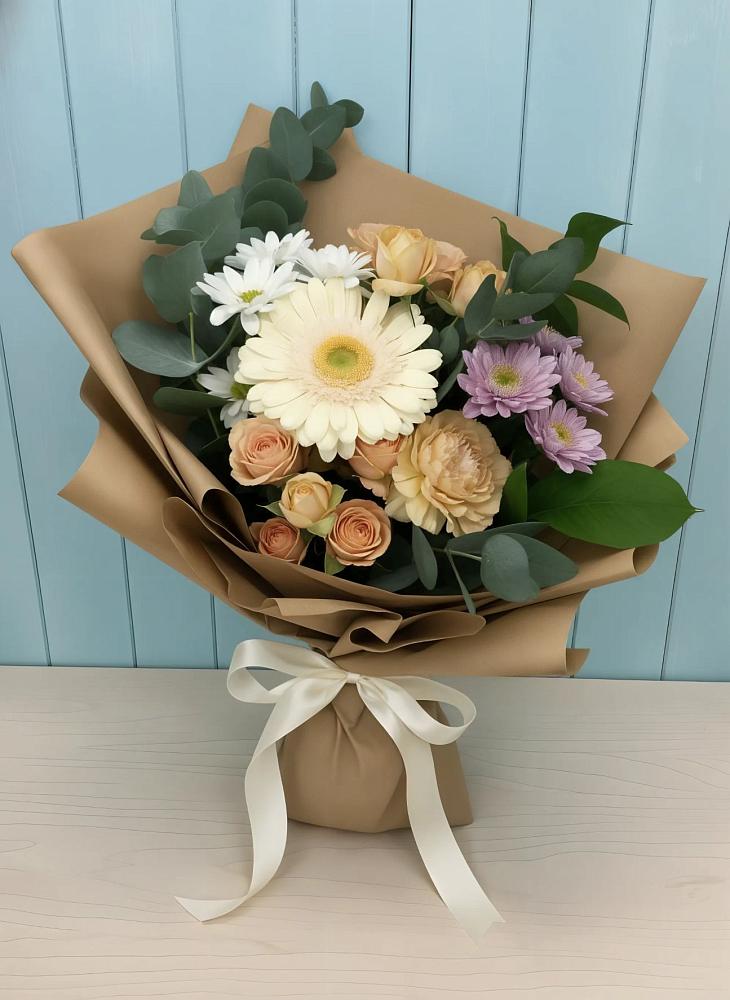 Букет цветов из: Герберы и Хризантемы в Алексеевском Ставропольского края
