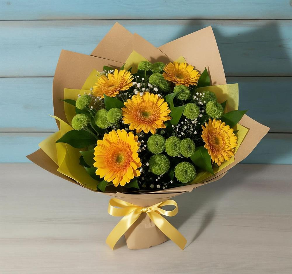 Букет цветов из: Герберы и Хризантемы в Алексеевском Ставропольского края