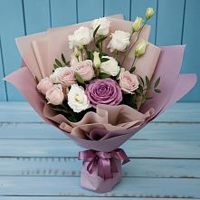 Букет цветов из:  Розы и Лизиантусы в Алексеевском Ставропольского края
