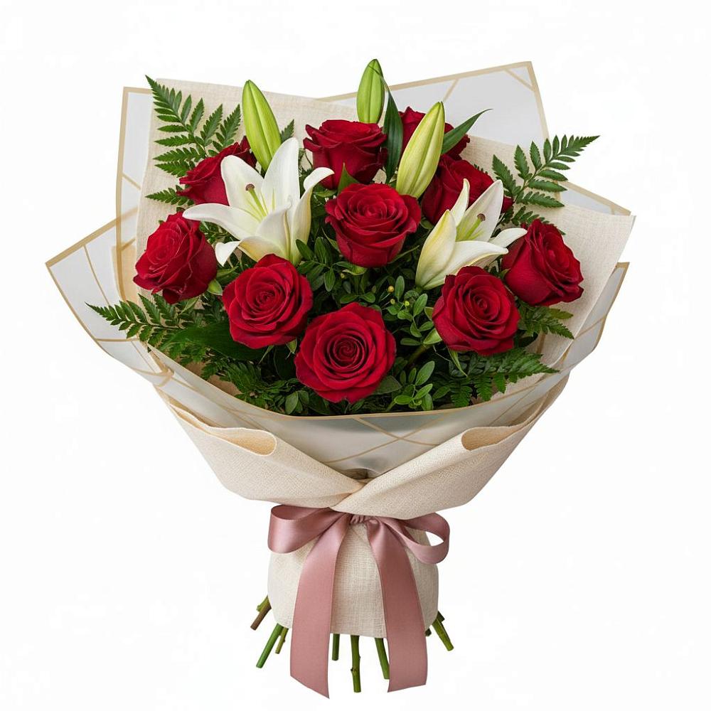 Букет цветов из: Лилии и Розы в Алексеевском Ставропольского края