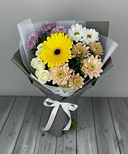 Букет цветов из:  Розы, Герберы и Хризантемы в Алексеевском Ставропольского края