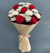 Букет цветов из:  Розы и Хризантемы в Алексеевском Ставропольского края
