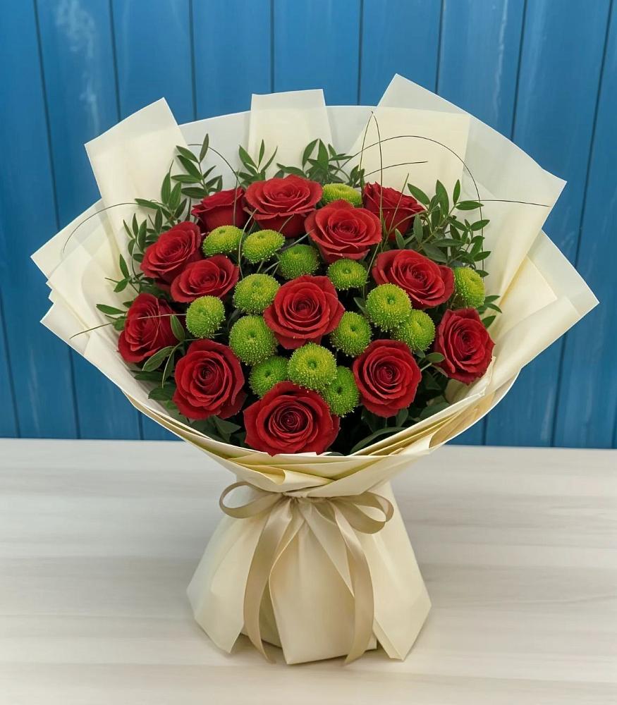 Букет цветов из: Розы и Хризантемы в Алексеевском Ставропольского края