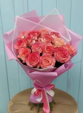 Букет 15 Розовых роз Равель в Алексеевском Ставропольского края